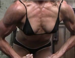 Denise is showing you how she works her muscular legs and glutes